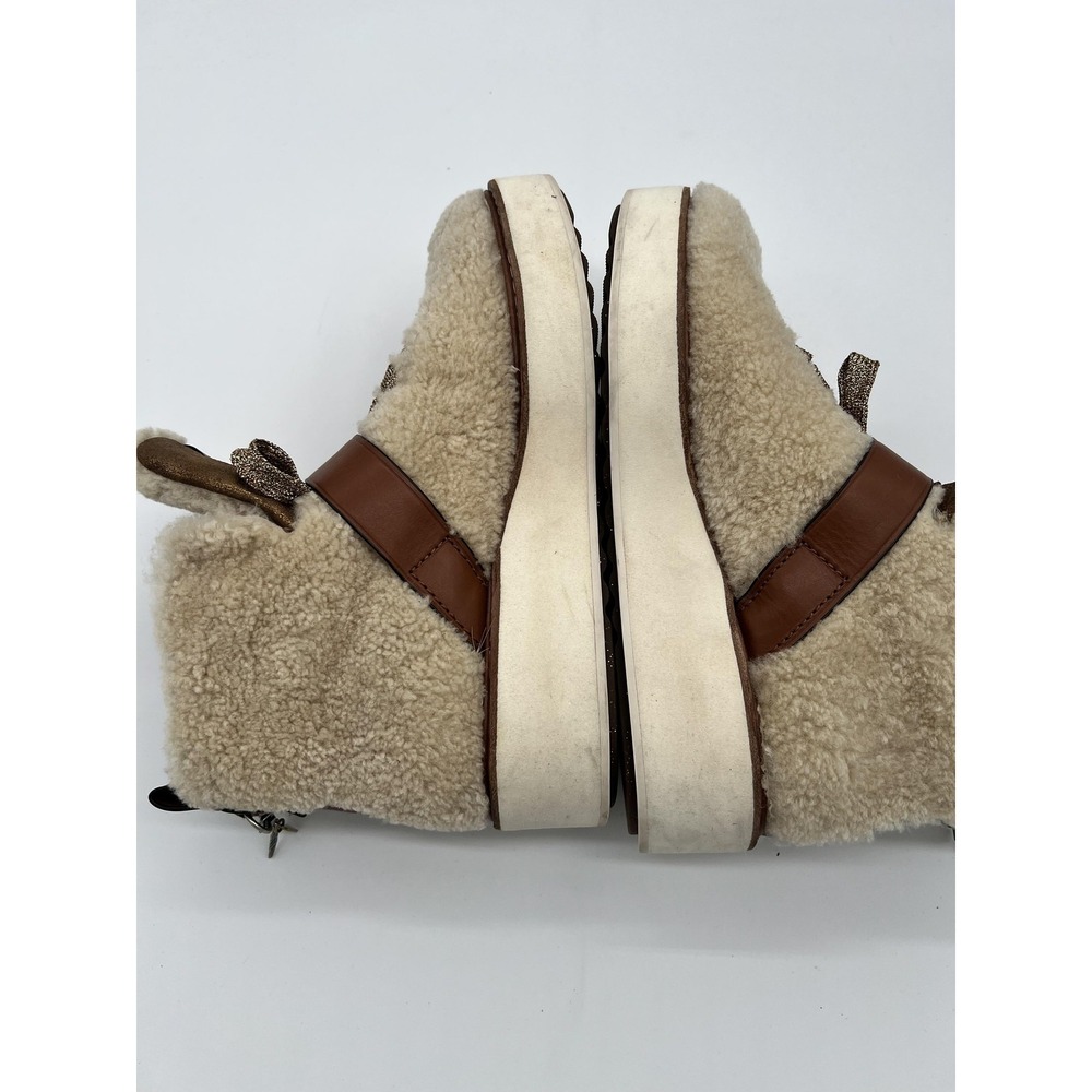 Coach Shoes Womens Size 8.5 Shearling Suede Platform Lace Up Winter Boots - Picture 10 of 11